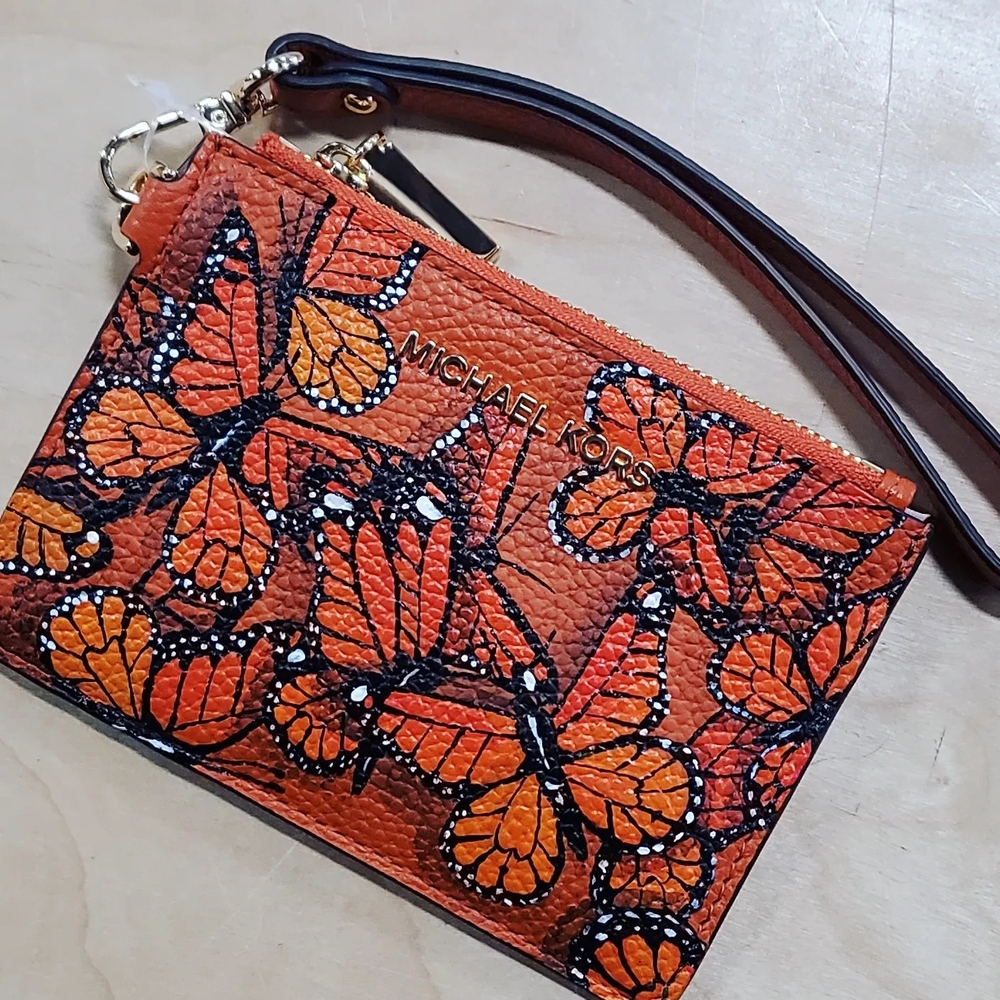 Custom Monarch Butterfly Wristlet Clutch